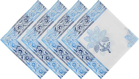 Set of 4-20x20 Inch Napkins, Hand Block Printed Napkins, Cotton Cloth Napkins, Eco Friendly Dinner Table Reusable Napkins, Wedding Party Décor Napkins, Kitchen Towel Valentine Gift for Her in Saudi Arabia
