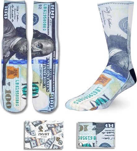 Zmart Funny 3D Print Socks - Novelty Dollar Socks for Men Women ، Homes Money in Kuwait