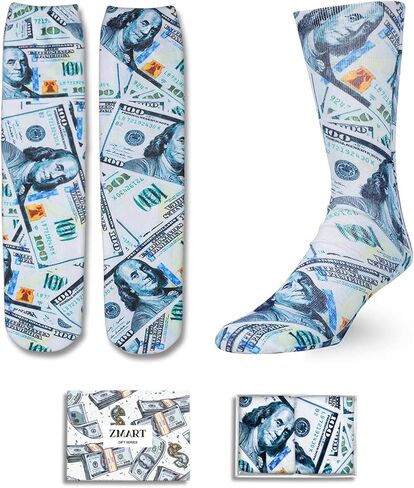 Zmart Funny 3D Print Socks - Novelty Dollar Socks for Men Women ، Homes Money in Kuwait