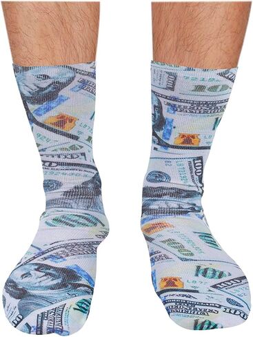 Zmart Funny 3D Print Socks - Novelty Dollar Socks for Men Women ، Homes Money in Kuwait