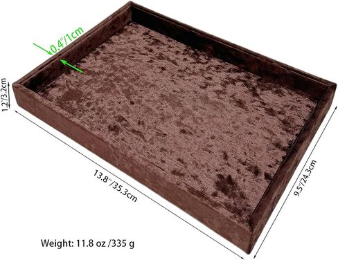 Luxury Jewelry Storage Tray,Noble Retail Goods Display Tray,Bedside Organizer for Remote Controller iPhone Eyeglasses.Original Design Flashing Special Velour.(Tabby Dark Coffee) in Kuwait