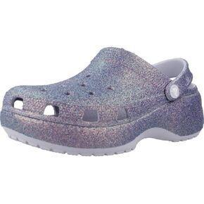Crocs Women's Classic Platform Glitter Clog, Purple Moon, 10