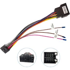 Hikity 16 Pin Wire Harness ISO Adapter Cable for Android Car Stereo ISO Standard Socket with Steering Wheel Control Lines and Reverse Control Line Wiring Harness in Saudi Arabia