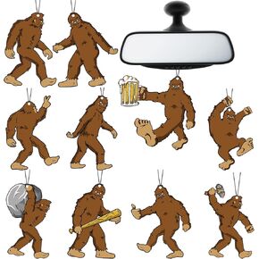 Demissle 10 Pieces Sasquatch Gifts Sasquatch Air Freshener Car Funny Air Fresheners for Men Hanging Truck Air Fresheners Car Accessories Ideal Gift for Birthday, Christmas Stocking Stuffers