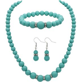 JNF Pearl Necklace for Women Crystal Rhinestone Pearl Choker Necklace and Earrings Set for Bridal Party Wedding Jewelry