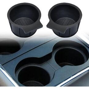 2Pcs Black Center Console Cup Holder Insert CC3Z-2813562-AA BC3Z-2813562-AA Compatible with Ford F250 F350 F450 F550 Super Duty 2011-2016