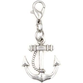 24mm Anchor Clip on Charm Bead Perfect for Necklaces and Bracelets 94U