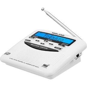 Midland - WR120B - NOAA Emergency Weather Alert Radio - S.A.M.E. Localized Programming, Trilingual Display, 60+ Emergency Alerts, & Alarm Clock (WR120B - Box Packaging)
