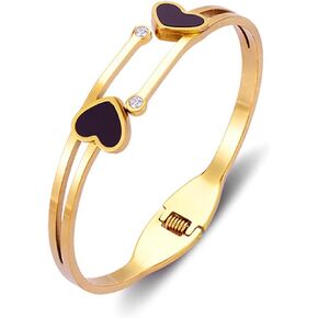 18K Gold Plented 316L Stainless Steel Banglets Collection - 12 تصميمًا فريدًا + سلسلة من الفولاذ الفولاذية الماس Accent ، هدية للنساء