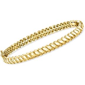 RS نقي بواسطة Ross-Simons 18kt Gold Vermeil Twisted Bangle Bracelet