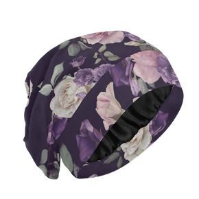 Satin Bonnet Lined Sleep Cap Hair Wrap Cover Slouchy Beanie for Curly Hair Protection for Men Women Punk