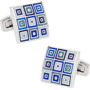 Cuff-Daddy Quilted Cufflinks in Blue with Presentation Box