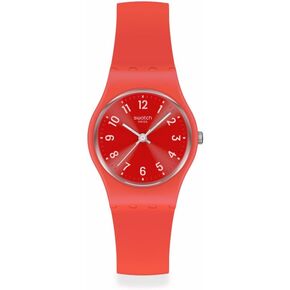 Swatch Casual Watch Unisex Pink Quartz Plastic Notes of Coral