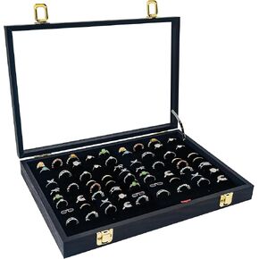 Ring Collection Display Case,Enamel Pins Shadow Box Frame for Wall and Tabletop,Large Memorabilia Display Board for Ring,Jewellery,Medals,Brooch,Earring