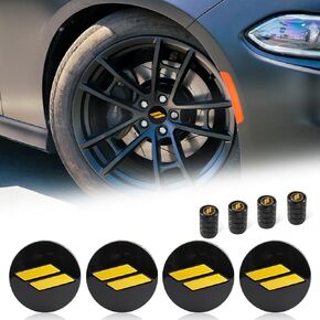 4pcs Wheel Center Cap 63mm/2.5 inches Slash Covers Hub Cap Emblem Badge for Je-ep & Chrysler & Dodge Charger Challenger Durango Dart (Black & Silver)