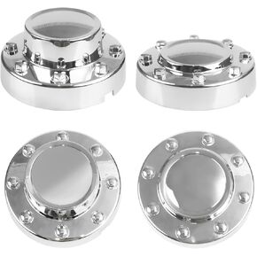 BHB Front & Rear Chrome Dually Wheel Center Hub Caps Compatible with Dodge Ram 3500 2011-2018 with Aluminum Wheels Replaces 68081010AA 68081015AC