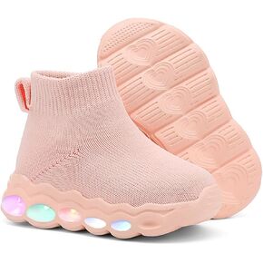 Toddler Little Kids Light Up Led Shoes Breathable The First Walking Slip On Luminous Tennis Boys Girls in Saudi Arabia