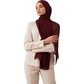 Modest Deluxe Chiffon Hijab | Premium Lightweight, Flowy, Textured and Non-Slip Chiffon Wrap Head Scarf for Women