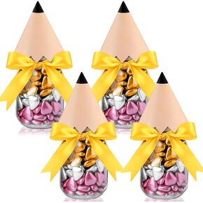 Suclain 4 مجموعة من المعلم قلم رصاص Candy Jars End of the Year هدايا المعلمين العودة إلى قلم رصاص المدرسة صناديق التقدير حقائب الهدايا للتخرج مرة أخرى إلى ديكور حفلة عيد ميلاد المدرسة