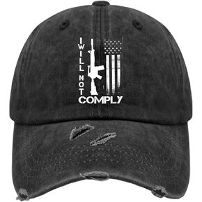 I Will Not Comply Cap Women’s Hat AllBlack Womens Bucket Hat Gifts for Girlfriends Workout Hat