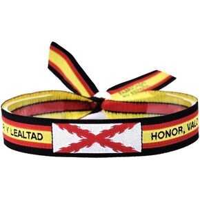BDM Burgundy Cross Fabric Bracelet, Burgundy Flag and Spanish Tercios, Flag of Spain. Unisex Historical Pride Accessory.