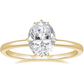 Engagement Ring 14K Gold Plated Promise Wedding Band Round Oval Cubic Zirconia Fake Diamond Rings Jewelry for Women
