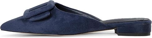 Fericzot Mule Slippers for Women,Slingback Buckle Flat Pointed Toe Backless Mule Slides Suede Slip On Loafers in Saudi Arabia