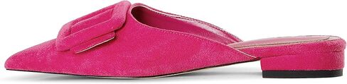 Fericzot Mule Slippers for Women,Slingback Buckle Flat Pointed Toe Backless Mule Slides Suede Slip On Loafers in Saudi Arabia