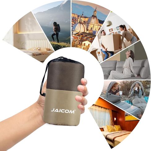 JAICOM Sleeping Bag Liner, Travel Sheets & Adult Sleep Sack, Ultralight and Portable Summer Sleeping Bag - Ideal for Backpacking, Hotels and Hostels, Business Trips, Camping in Saudi Arabia