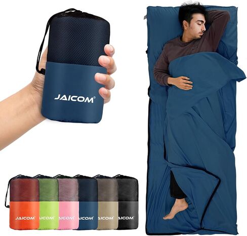 JAICOM Sleeping Bag Liner, Travel Sheets & Adult Sleep Sack, Ultralight and Portable Summer Sleeping Bag - Ideal for Backpacking, Hotels and Hostels, Business Trips, Camping in Saudi Arabia