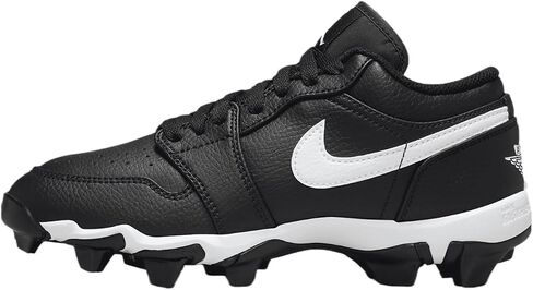 Jordan 1 Low Little/Big Kids' Cleats (HF6885-001, Black/White/White) Size 4.5 in Saudi Arabia