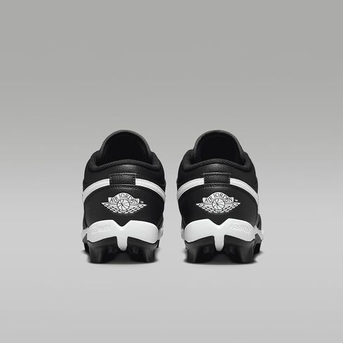 Jordan 1 Low Little/Big Kids' Cleats (HF6885-001, Black/White/White) Size 4.5 in Saudi Arabia