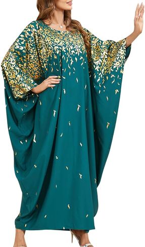 IWEMEK Embroidered Abaya Kaftans for Women Modern Elegant Dubai Moroccan Dubai Kaftan Dresses Abaya for Women Muslim Dress in Saudi Arabia
