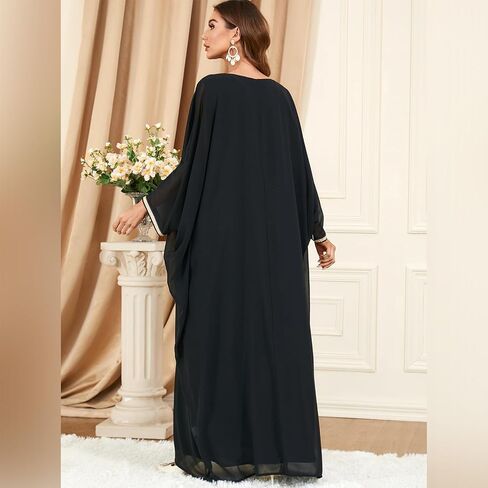 IWEMEK Embroidered Abaya Kaftans for Women Modern Elegant Dubai Moroccan Dubai Kaftan Dresses Abaya for Women Muslim Dress in Saudi Arabia