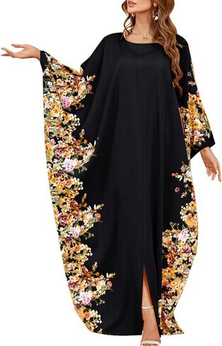 IWEMEK Embroidered Abaya Kaftans for Women Modern Elegant Dubai Moroccan Dubai Kaftan Dresses Abaya for Women Muslim Dress in Saudi Arabia