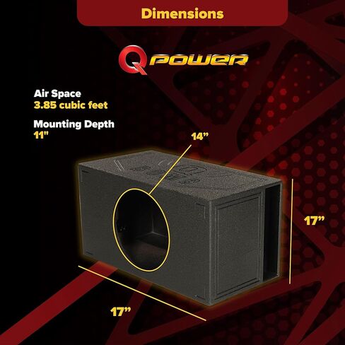 Q Power QBOMB15VL Single 15" Vented Ported Car Subwoofer Sub Box Enclosure QBOMB in Kuwait