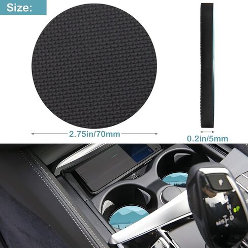 Car Cup Holder Coasters, 2 Pack – 2.75" Universal Auto Anti-Slip Insert Coaster, Rubber Car Coasters, Personalized Car Accessories for Women (Sage Green Floral and Plant) in Kuwait