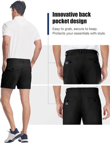 PULI Men's Golf Shorts Dress Flat Front Hybrid 7 Inch Stretch Lightweight Quick Dry Chino Casual with Pockets in Kuwait