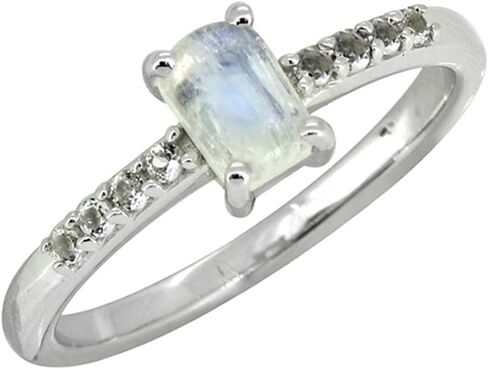 YoTreasure Natural Larimar, Moonstone & London Blue Topaz 925 Sterling Silver Engagement Ring in Saudi Arabia
