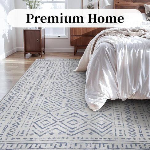 MontVoo 5x7 Area Rug-Washable Rugs for Living Room-Soft Grey Rug for Bedroom-Non Slip Indoor Floor Carpet for Dining Room Living Room Bedroom Office Under Table in Kuwait
