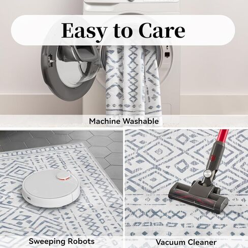 MontVoo 5x7 Area Rug-Washable Rugs for Living Room-Soft Grey Rug for Bedroom-Non Slip Indoor Floor Carpet for Dining Room Living Room Bedroom Office Under Table in Kuwait