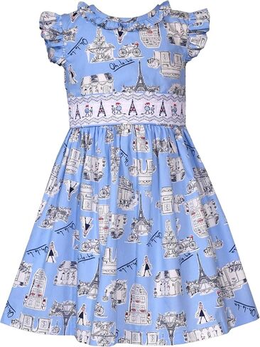 Bonnie Jean Girls 3M-6X Embroidered Smocked Panel Dress in Saudi Arabia