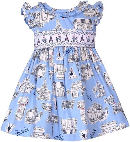 Bonnie Jean Girls 3M-6X Embroidered Smocked Panel Dress in Saudi Arabia