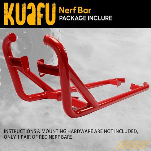 KUAFU Nerf Bars Rock Sliders Compatible with 2014-2023 Polaris RZR XP 1000 XP Turbo S RZR 900 50" Trail (2-Door) Side Steps 1 Pair Left & Right - Red in Kuwait