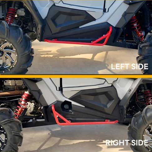 KUAFU Nerf Bars Rock Sliders Compatible with 2014-2023 Polaris RZR XP 1000 XP Turbo S RZR 900 50" Trail (2-Door) Side Steps 1 Pair Left & Right - Red in Kuwait