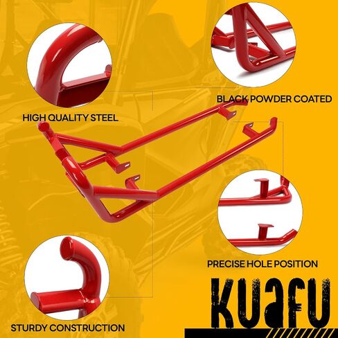 KUAFU Nerf Bars Rock Sliders Compatible with 2014-2023 Polaris RZR XP 1000 XP Turbo S RZR 900 50" Trail (2-Door) Side Steps 1 Pair Left & Right - Red in Kuwait