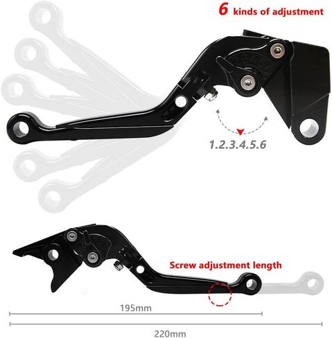 CNC Motorcycle Brake and Clutch Levers Set, Foldable Adjustable, for Ka-wasaki Vulcan S 650 2015-2025, Motorbike Accessories (All Black) in Saudi Arabia