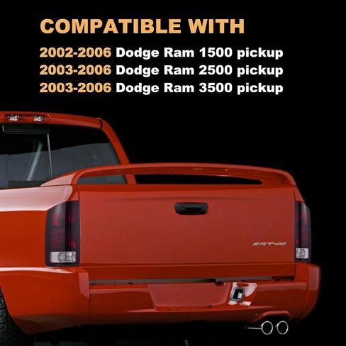 TULALUX-For 2002-2006 Dodge Ram 1500 2500 3500 Pickup Tail Lights Brake Lamp (Dark red) in Saudi Arabia