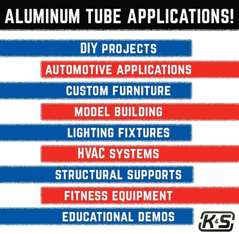 K&S 9804 Round Aluminum Tube, 5mm OD x 0.45mm Wall x 300mm Long, 3 Pieces, Made in The USA in Saudi Arabia