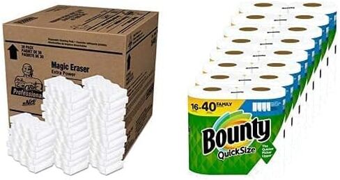 Magic Erasers from Mr. Clean Professional, Bulk Multi Surface Scrubber Cleans Tough Dirt and Grime with No Chemicals, Ideal for Hotels, Restaurants and Businesses (Case of 30) in Kuwait